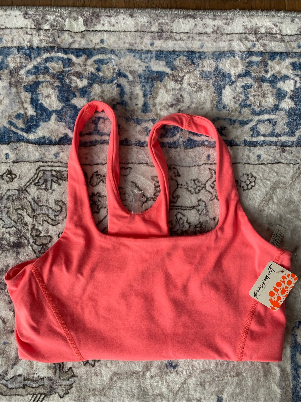 NWT Free People Movement Bright Coral Scoop-Back Sports Bra